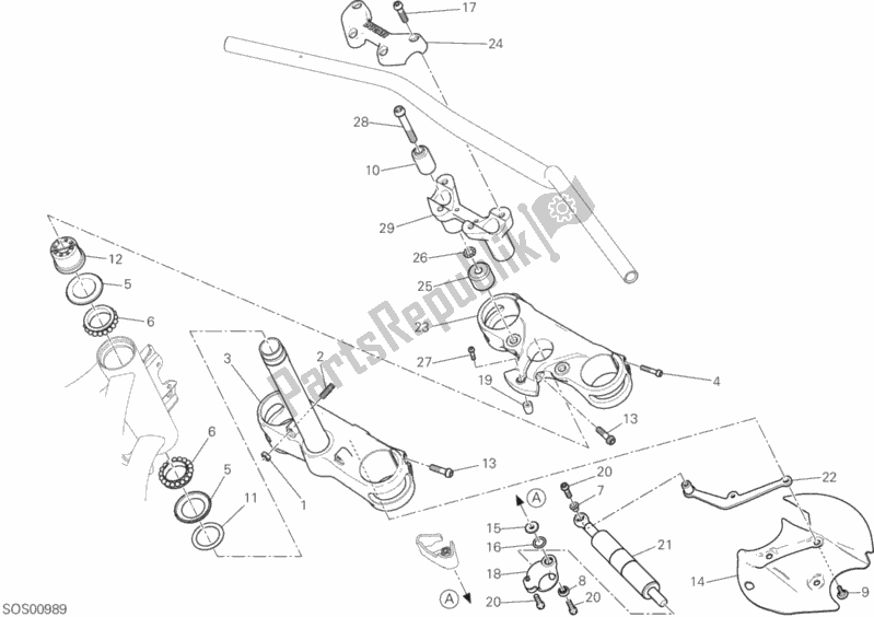 Alle onderdelen voor de Balhoofdbasis Montage van de Ducati Multistrada 1260 Enduro 2019